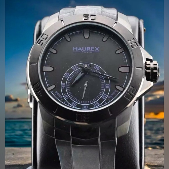 HAUREX WATCH MENS MADE IN ITALY  SWISS MOVEMENT watch black - Picture 1 of 11